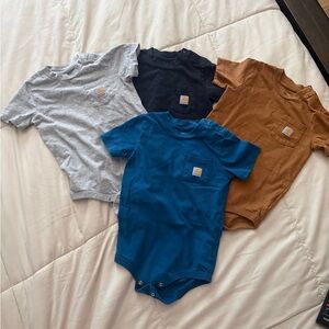 Carhartt Kids' Short Sleeve Bodysuit Set - Gray, Navy, Blue, Brown